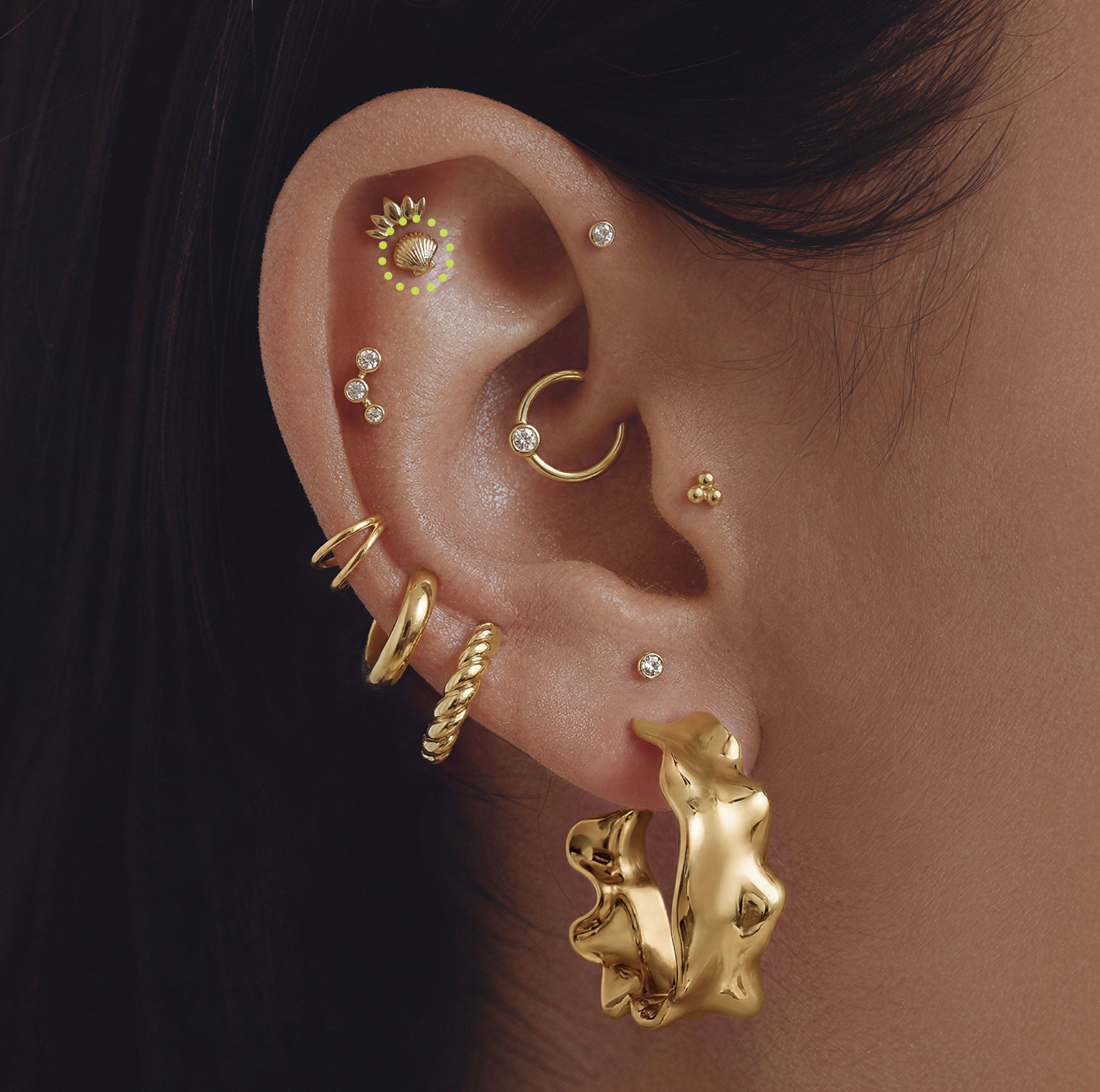 14K Seashell Flatback