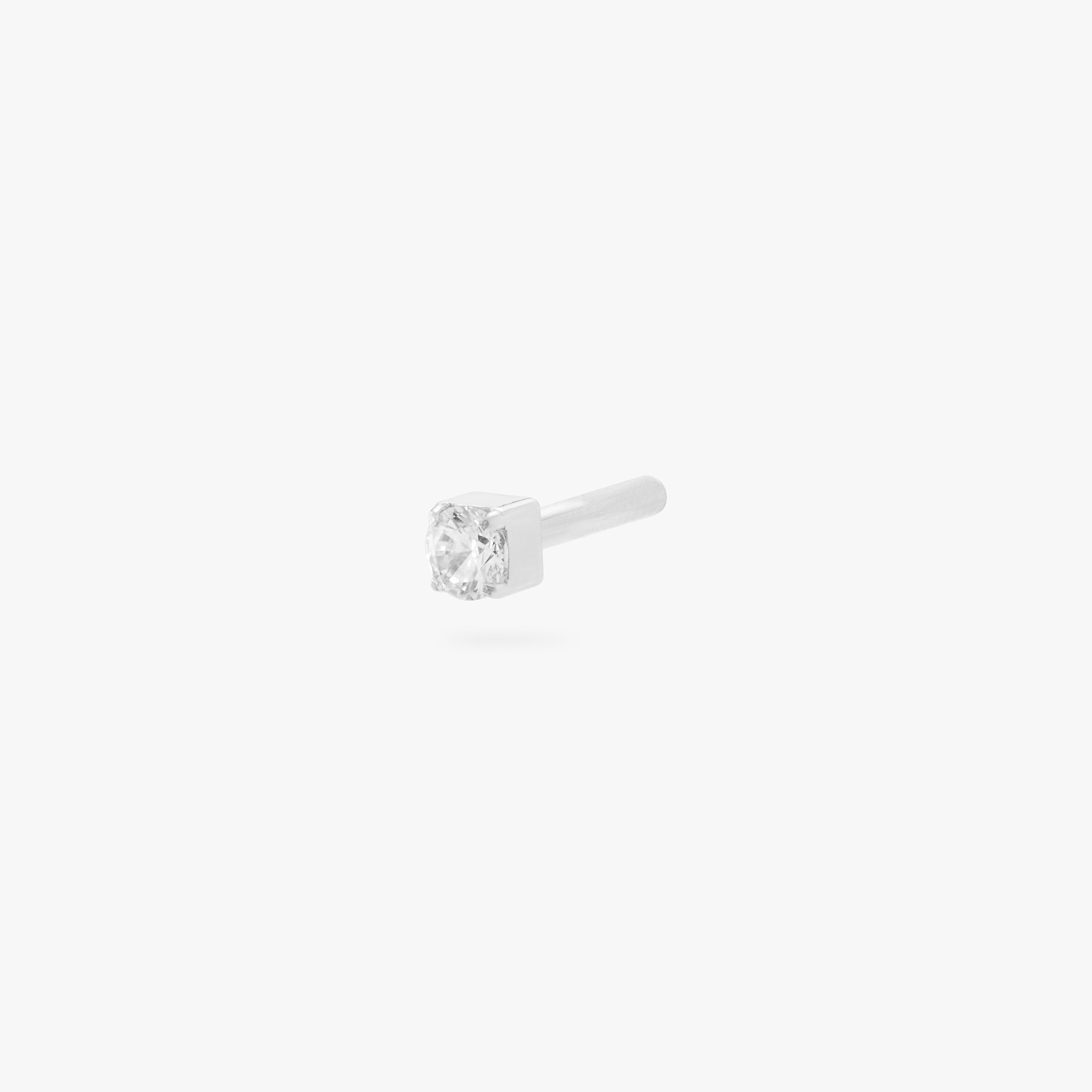 Silver Mini CZ Flatback Post