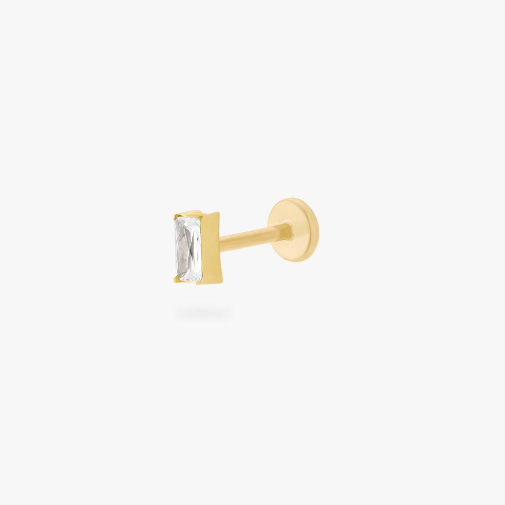 Golden Titanium Baguette Flatback Stud