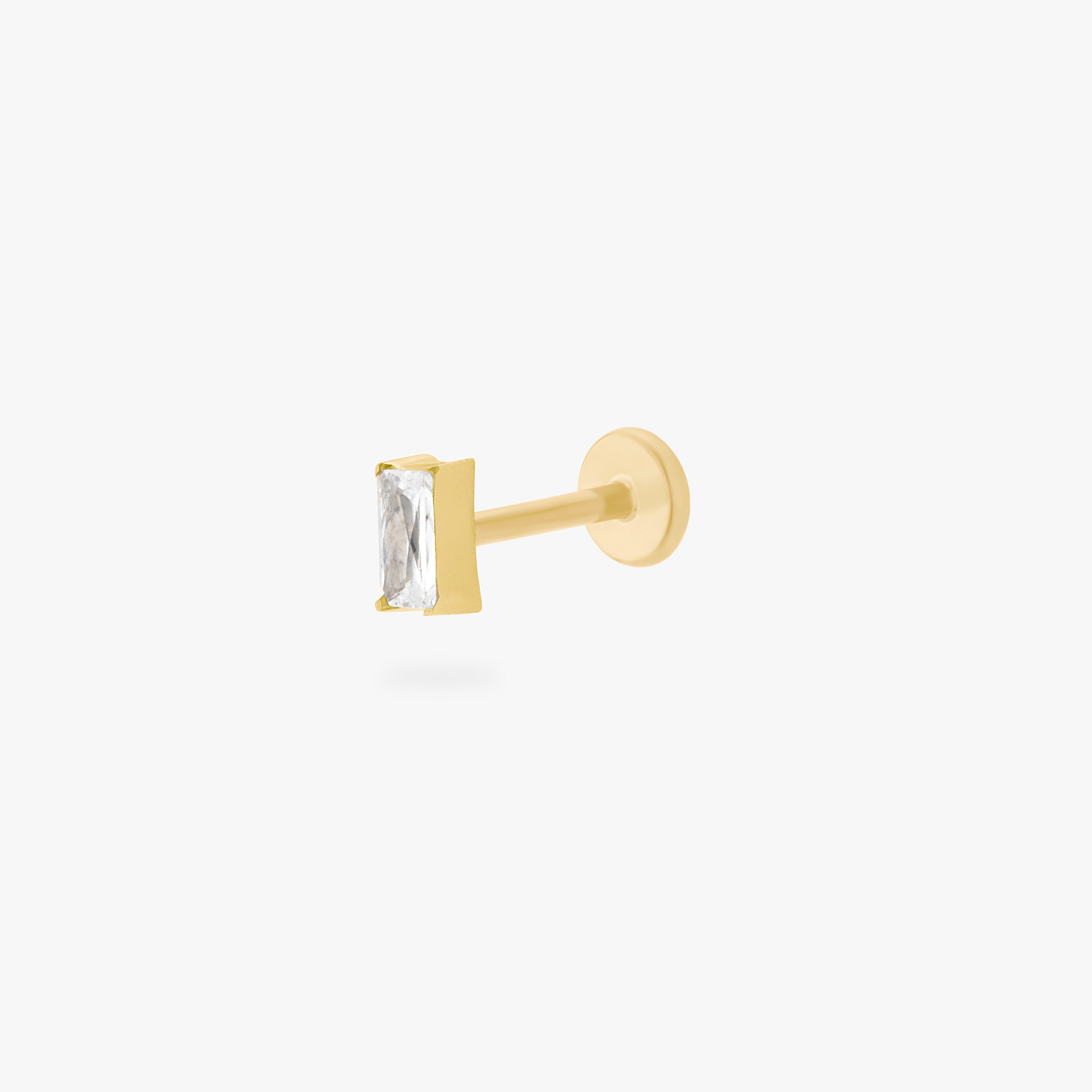 Golden Titanium Baguette Flatback Stud