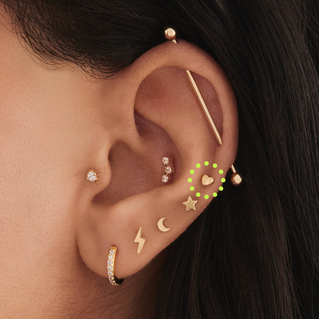 14K Heart Flatback