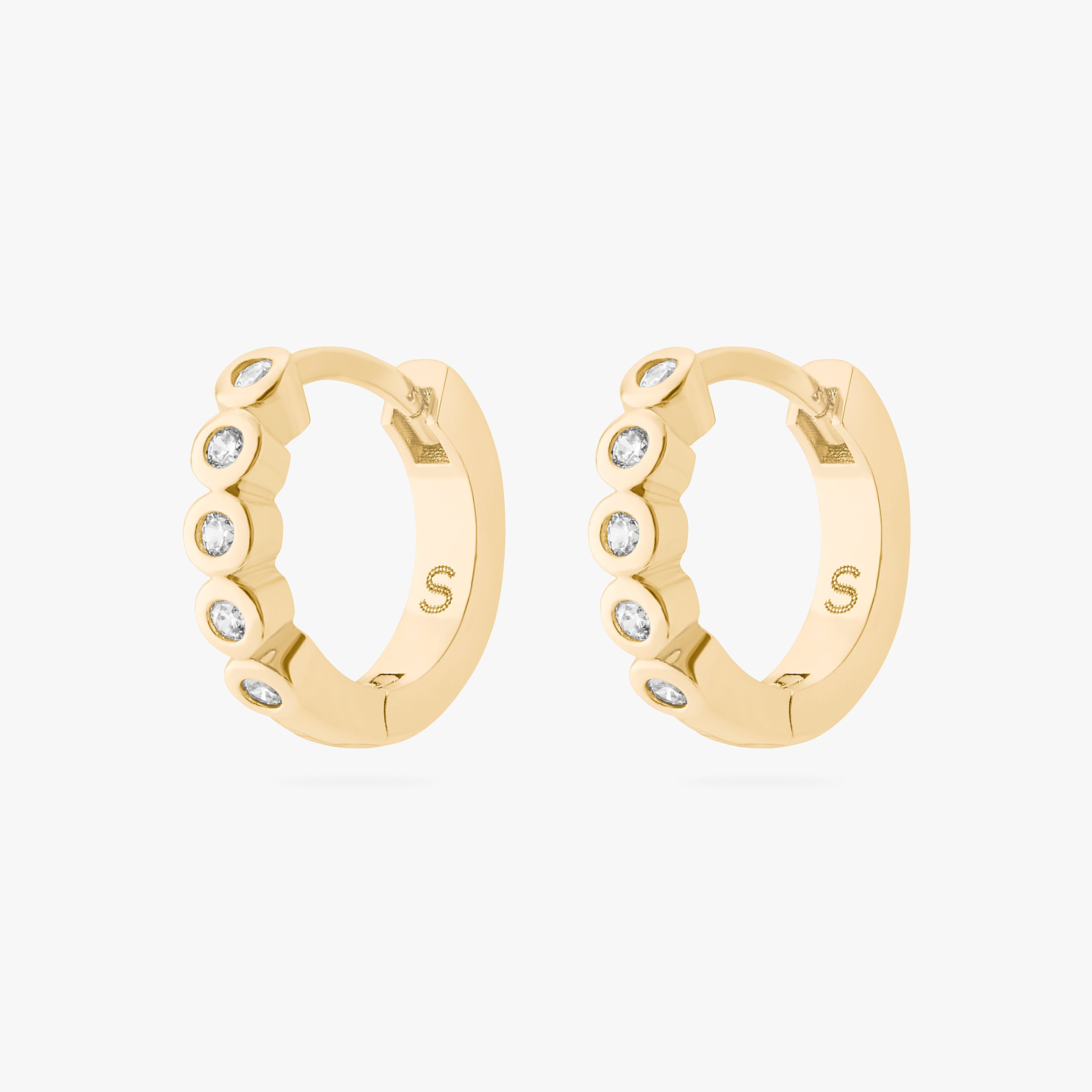 CZ Bezel Huggie