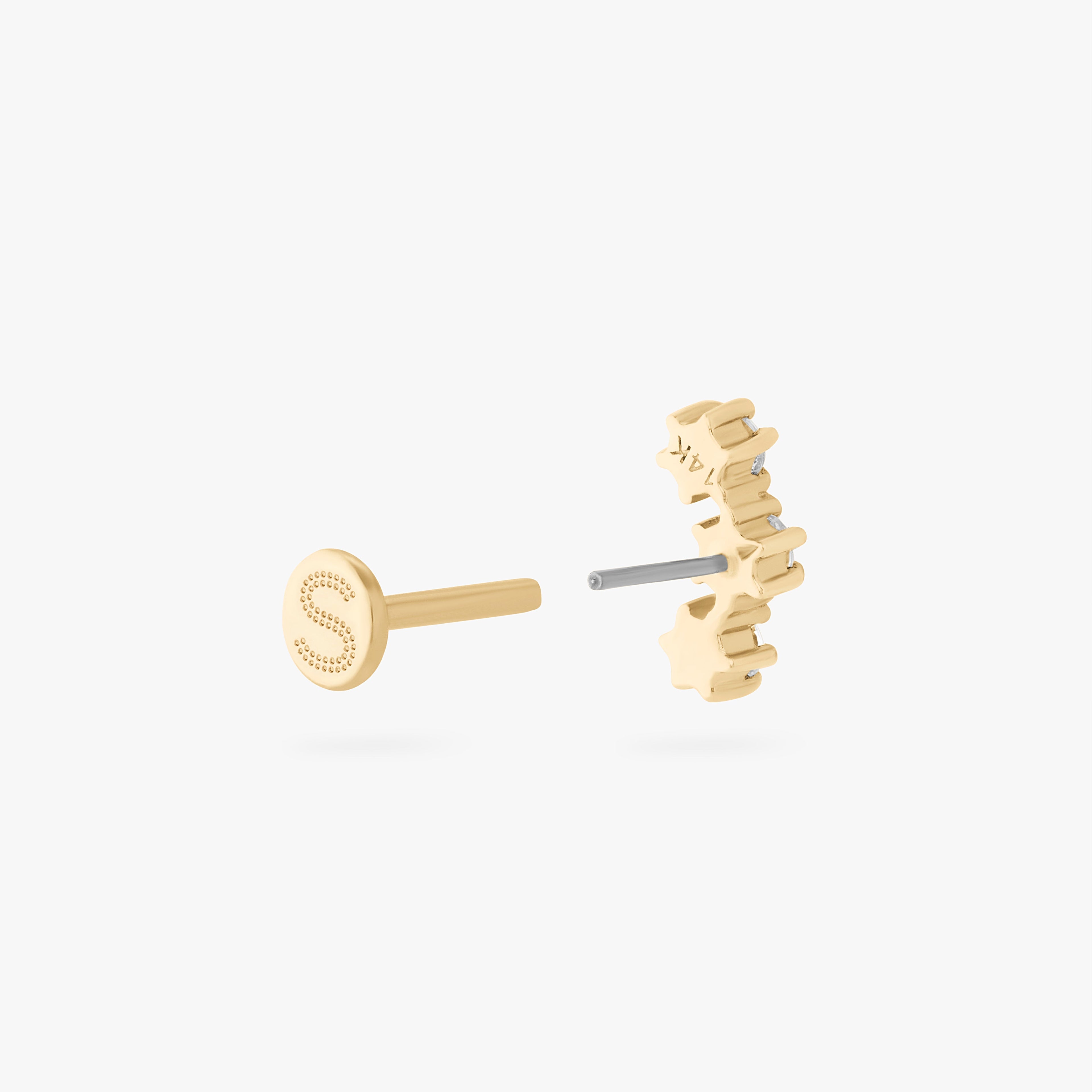 14K CZ Cluster Flatback