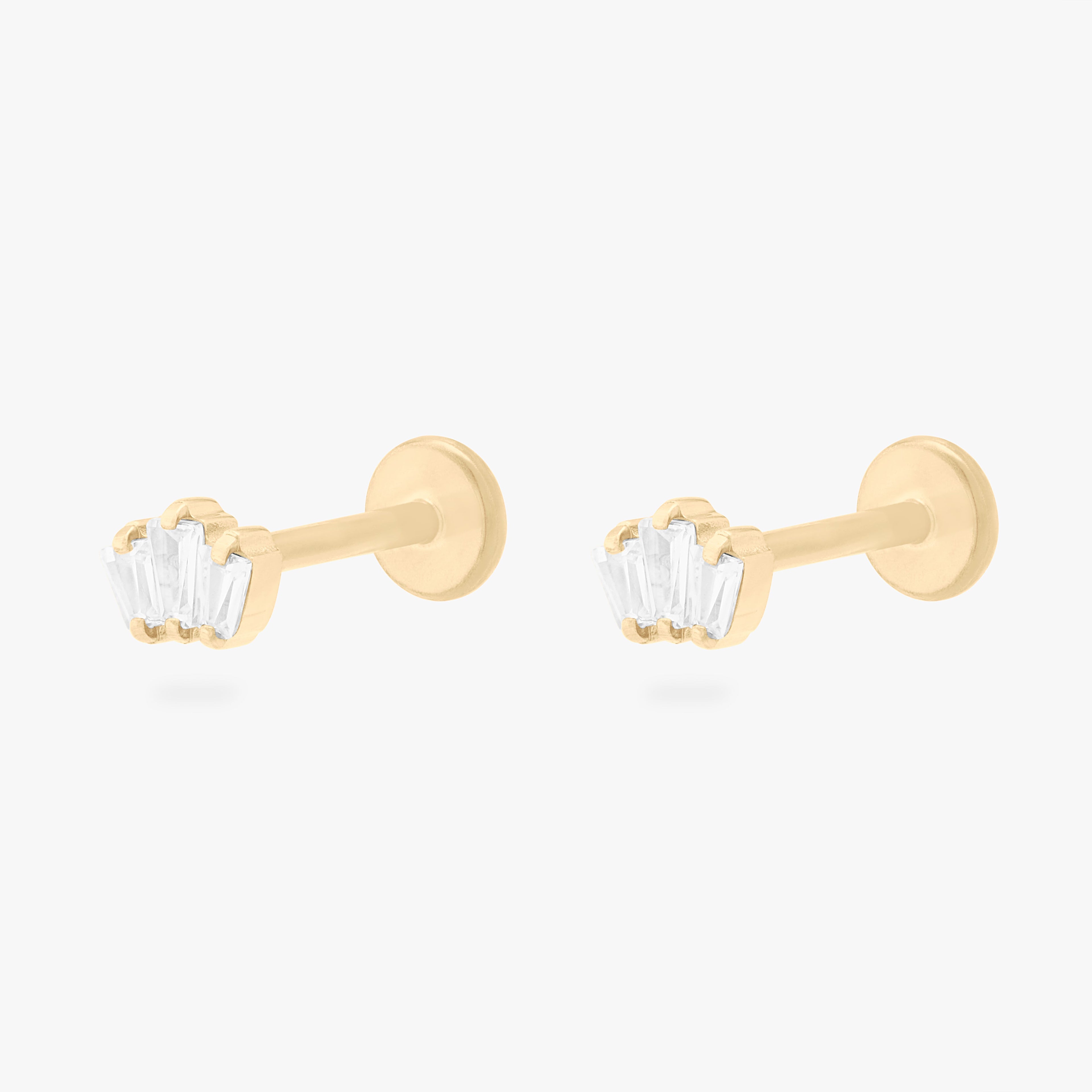 Micro Crown Baguette Flatback Stud