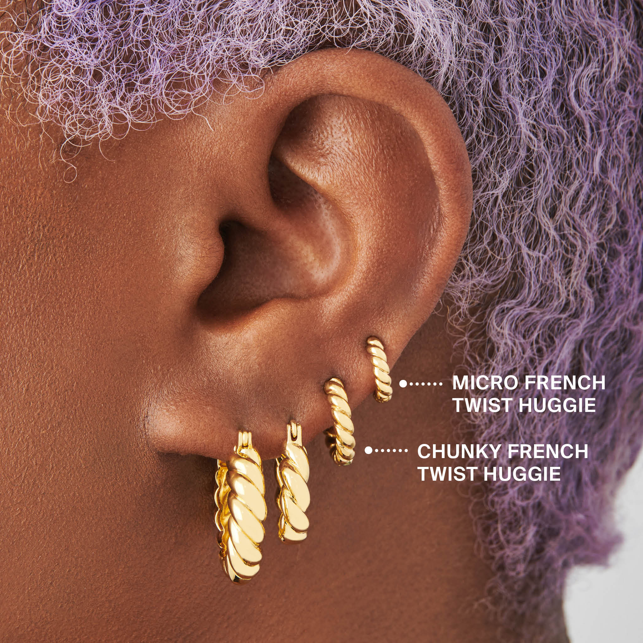 Micro French Twist Huggie