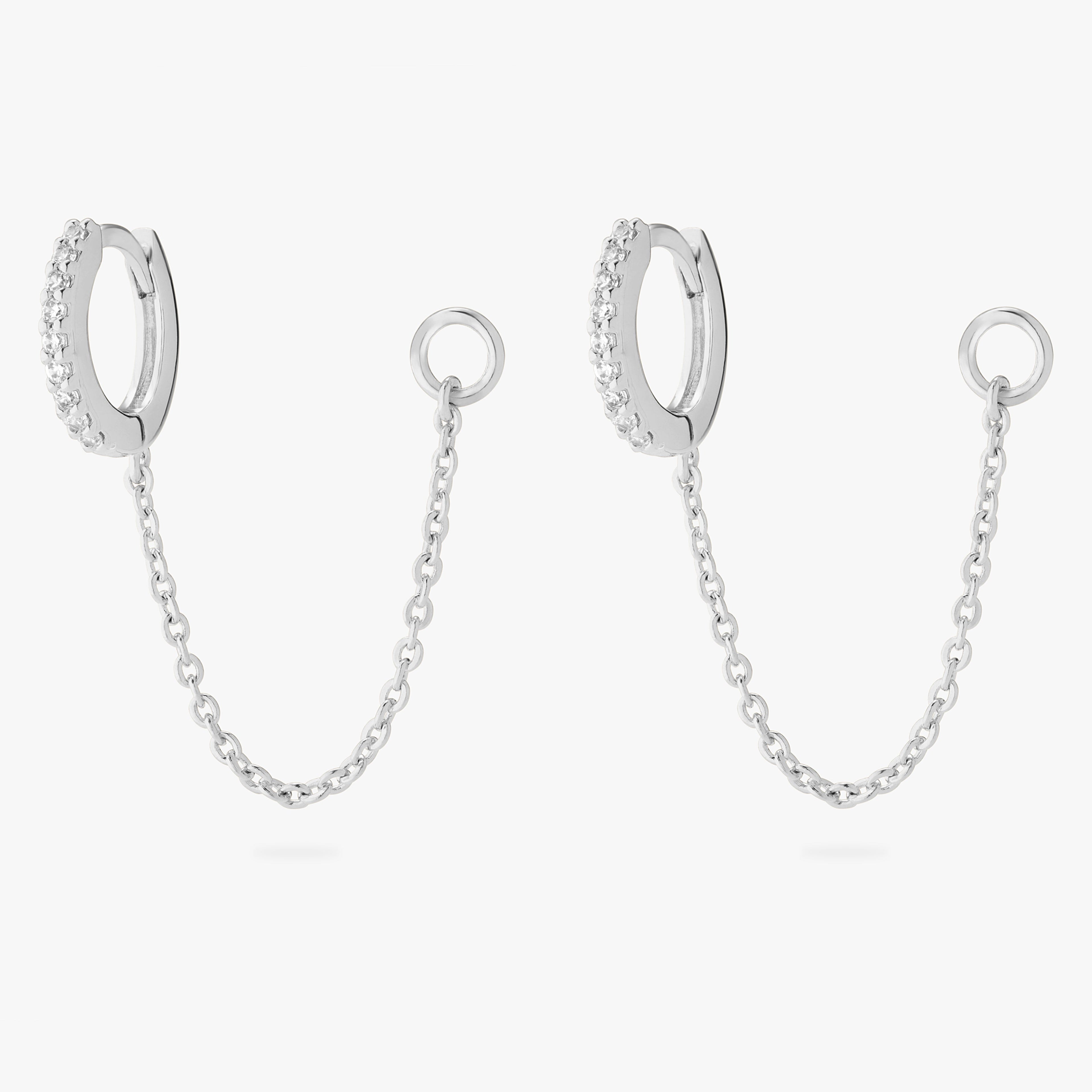 Mini Pavé Chain Huggie